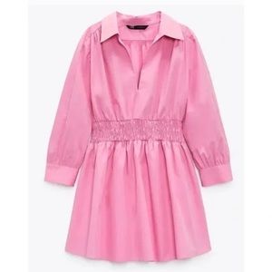 Barbie Pink Zara: mini rouched dress. XS